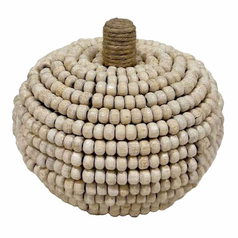 Neutral Beaded Pumpkin, 4" | At Home