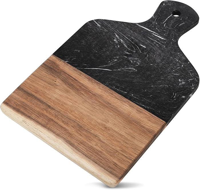 Coloch Marble and Acacia Wood Cutting Board, Black Charcuterie Chopping Board with Handle, Decora... | Amazon (US)