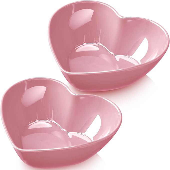 Layhit 2 Pcs Heart Shaped Bowl Salad Heart Appetizer Bowls Plastic Snacks Holder for Valentine We... | Amazon (US)