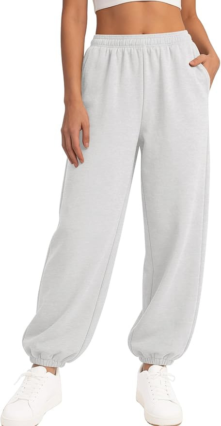 LOMON Sweatpants Women Fleece Joggers Wide Leg Sweat Pants Baggy Gym Sweatpant Winter Spring Draw... | Amazon (US)