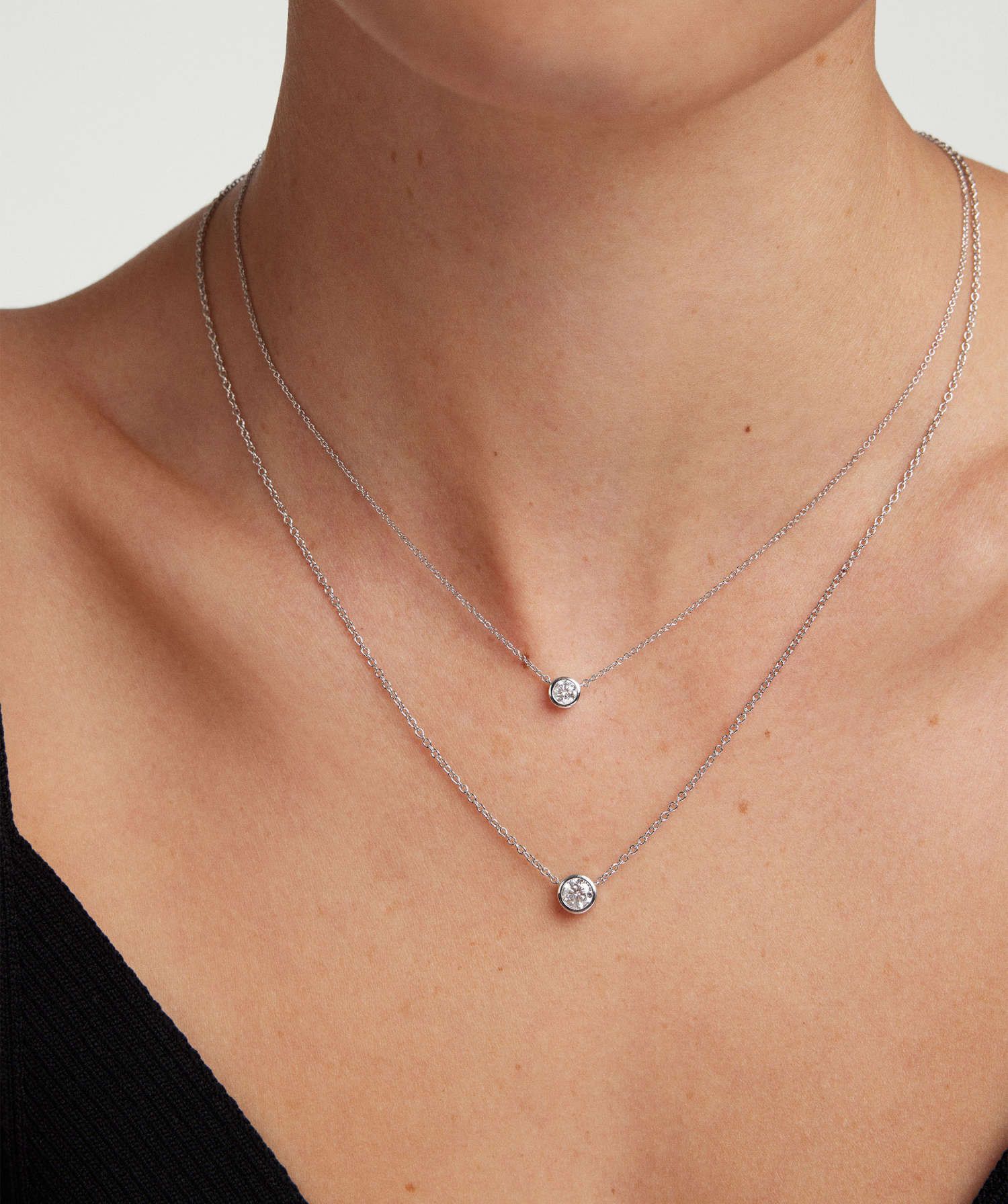 Bezel Lab Grown Diamond Necklace 0.5 ct | Mejuri Fine Crew