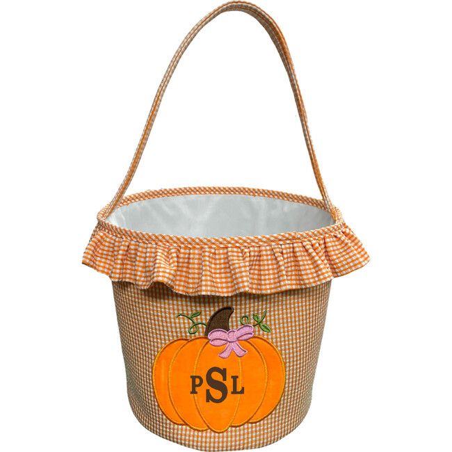 Personalizable Ruffle Pumpkin Tote, Orange | Maisonette