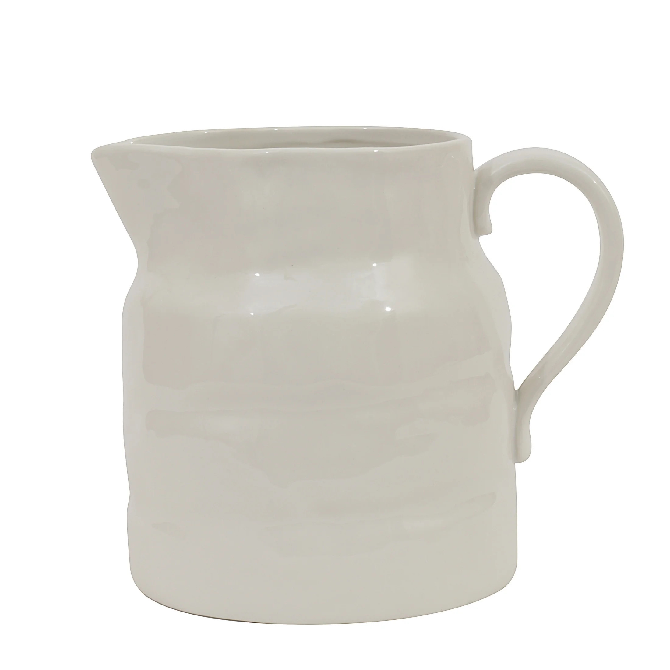 Creative Co-Op White Vintage Stoneware Pitcher Reproduction | Walmart (US)
