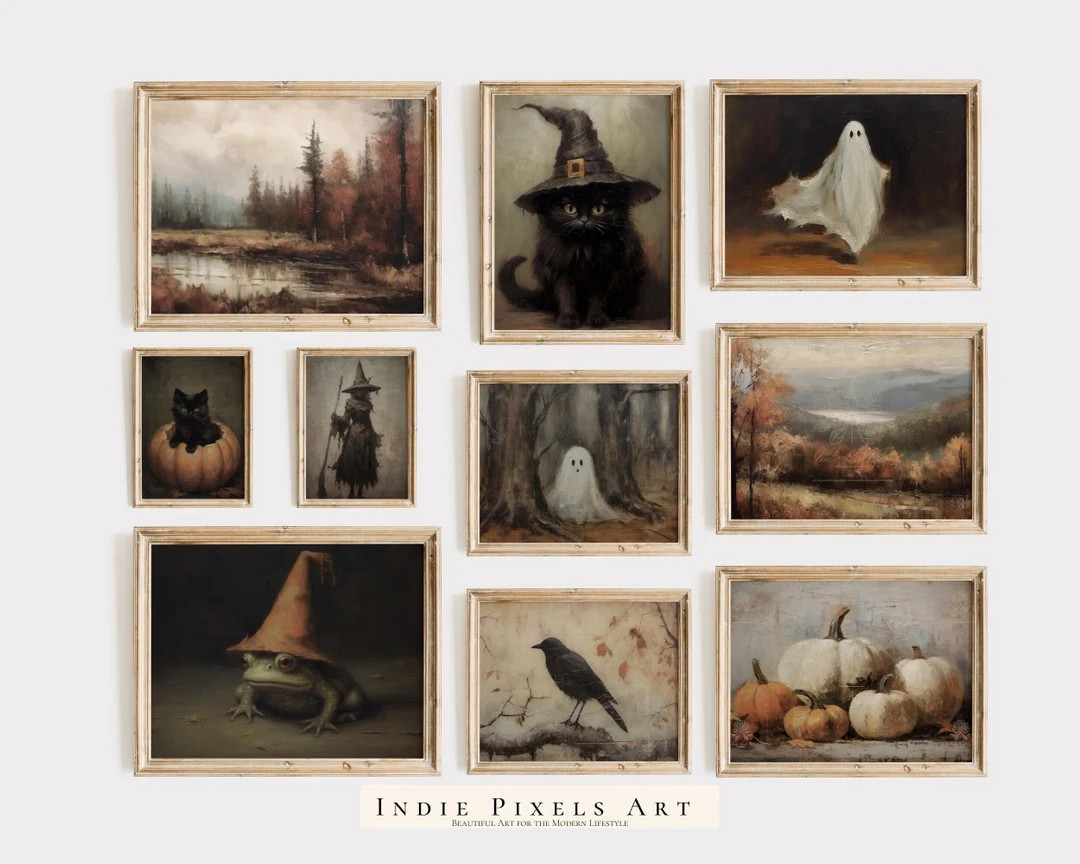 Gallery Wall Prints SET Halloween Printable Art Gallery Wall Halloween Collage Wall Art Vintage H... | Etsy (US)