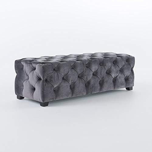 Christopher Knight Home Piper Velvet Ottoman, Grey | Amazon (US)