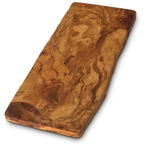 Olive Wood Long Charcuterie Board | Rustic Solid Wood Cutting Board No Glue | Cheese and Bread Cutting Board For Kitchen | Handmade Cutting Board for Meat | 16"L x 6.75"W x 0.75"Th | Amazon (US)