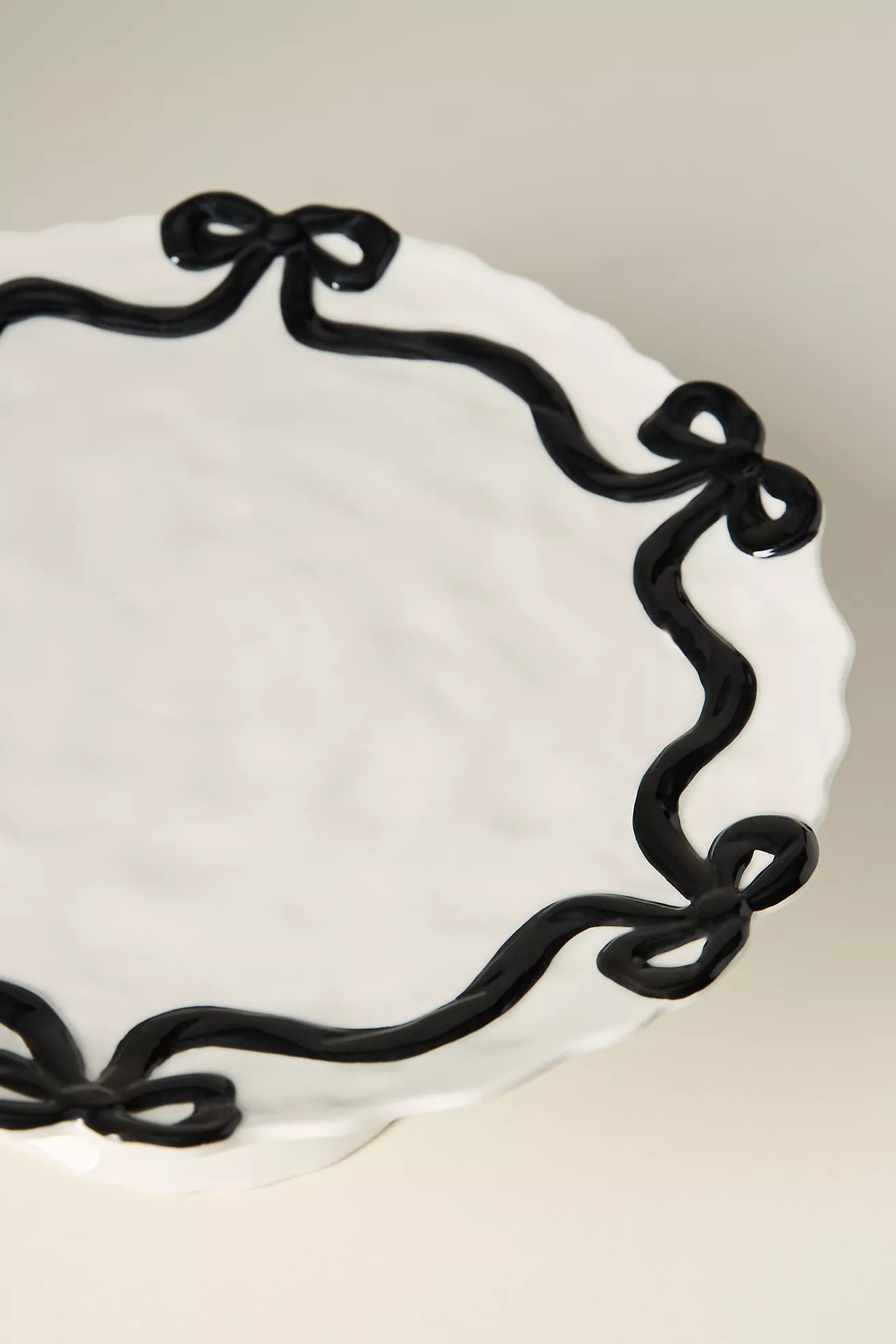 Benedita Bow Ceramic Stoneware Cake Stand | Anthropologie (US)