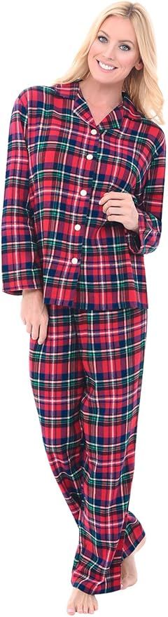 Alexander Del Rossa His and Hers Lightweight Flannel Pajamas, Long Button Down Cotton Pj Set | Amazon (US)