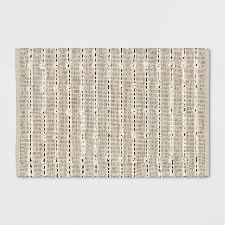 Woven Striped Flatweave Rug Black/Cream - Threshold™ | Target