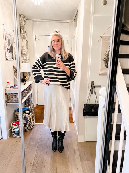Outfit of the day

Last day of work before Christmas break! I paired a beige satin skirt with a chunky striped wool sweater and tall boots. 

Sweater fits oversized (wearing a medium)
Skirt is old but I have linked similar. 
Boots are also old. 



#LTKeurope #LTKSeasonal #LTKHoliday