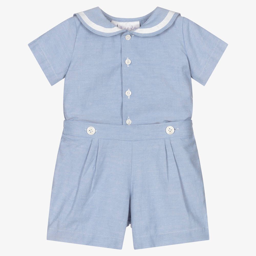 Baby Boys Blue Sailor Buster Suit | Childrensalon