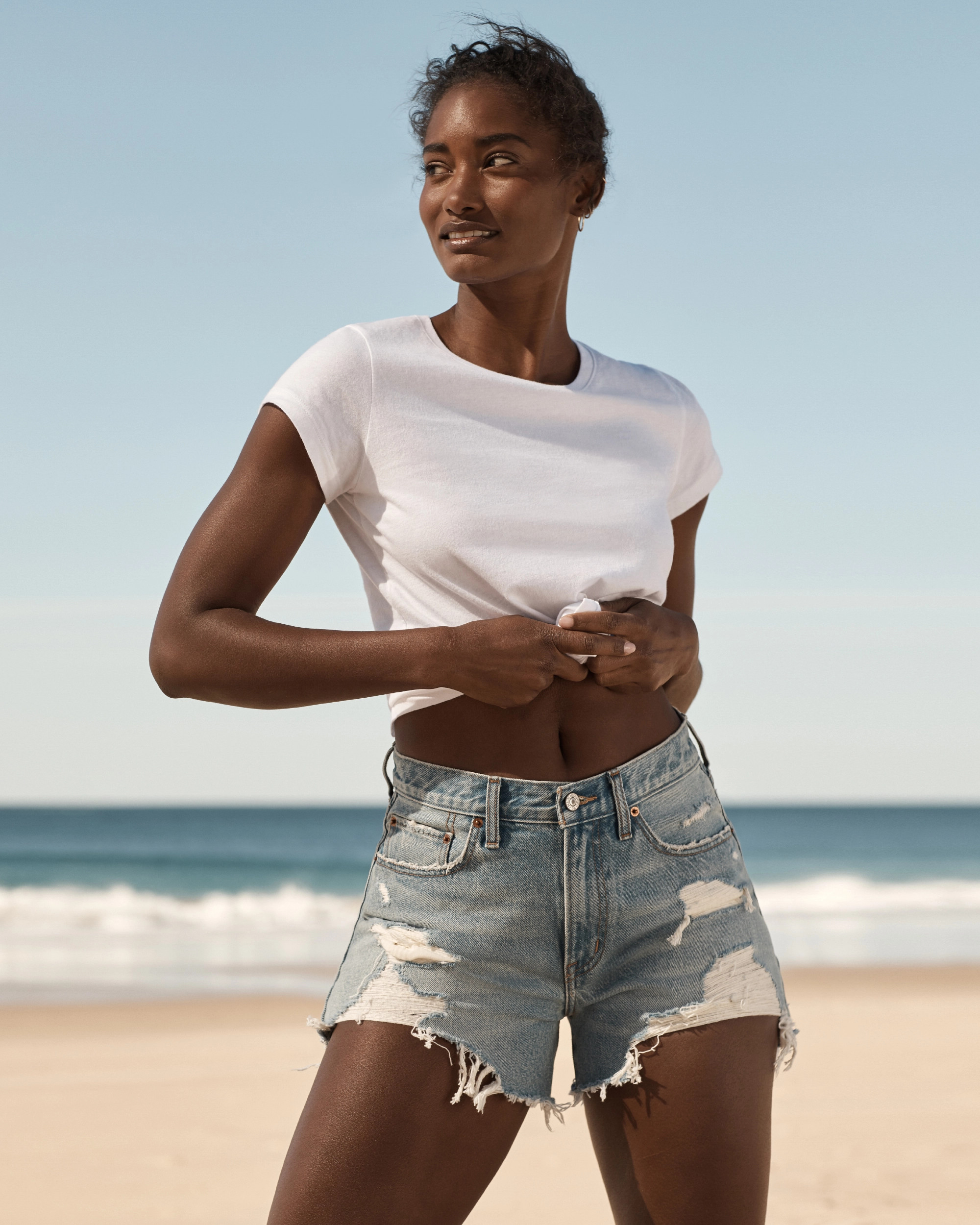 Women's Curve Love Mid Rise Boyfriend Shorts | Women's Bottoms | Abercrombie.com | Abercrombie & Fitch (US)