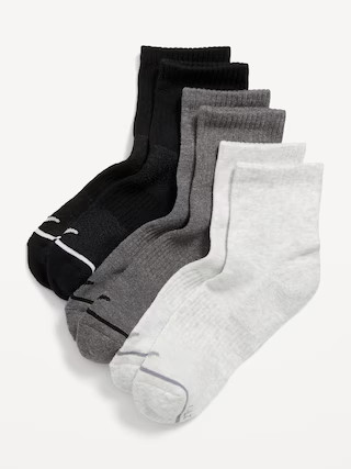 3-Pack Athletic Quarter Crew Socks for Women | Old Navy (US)