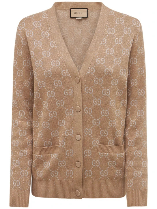 Logo jacquard cotton blend cardigan | Luisaviaroma