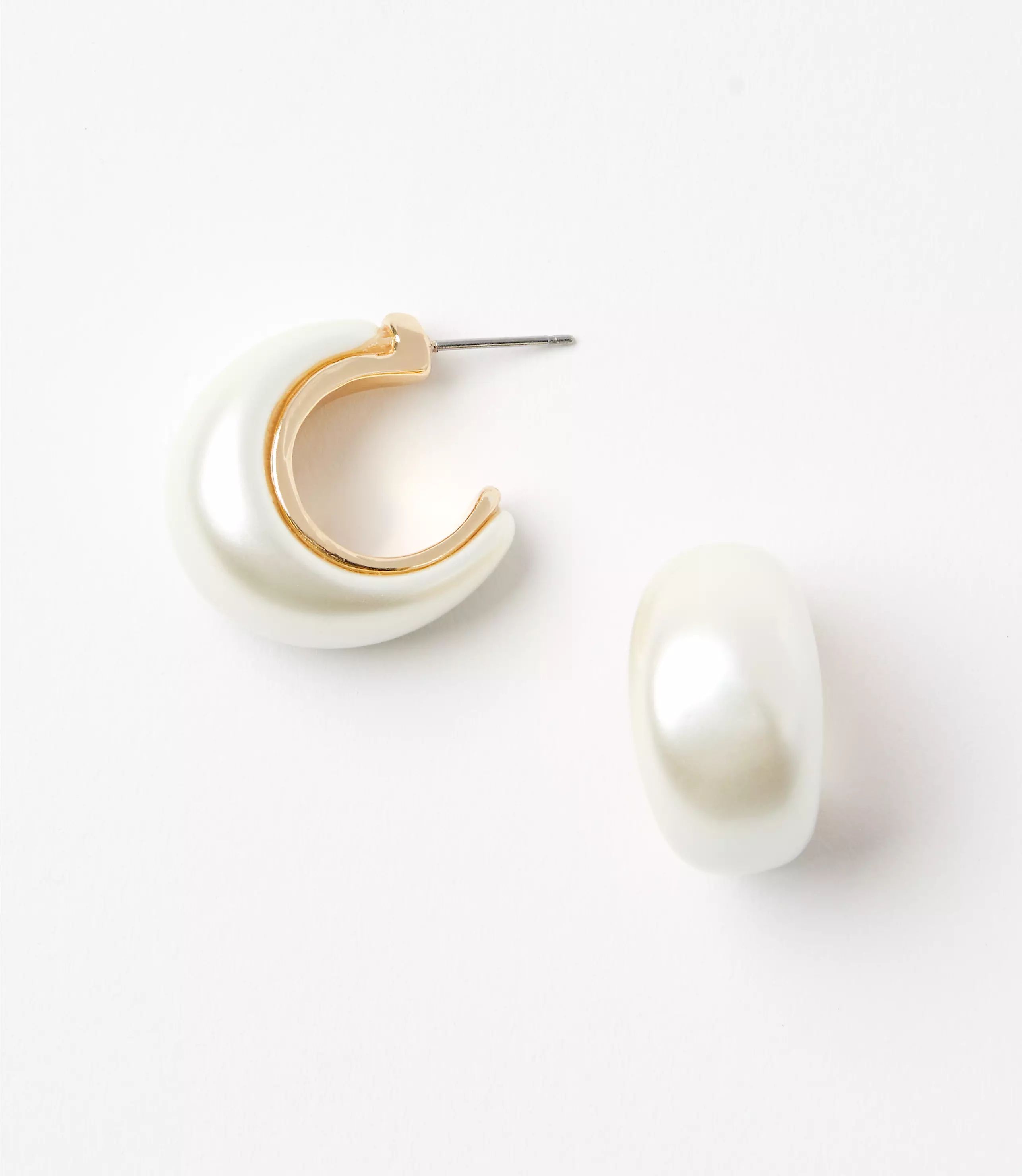 Modern C Hoop Earrings | LOFT