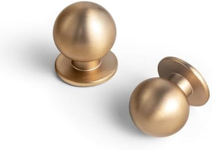 Goo-Ki 6 Pack Champagne Bronze Kitchen Cabinet Knobs,Modern Drawer Pulls,1 Inch Diameter Knob | Amazon (US)