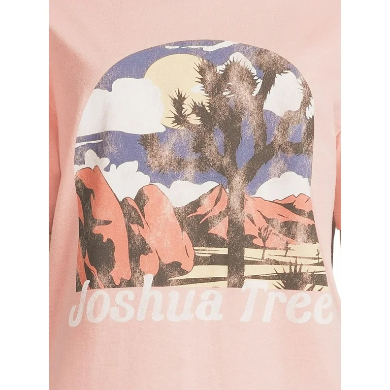Time and Tru Women's Joshua Tree Frame Graphic Short Sleeve Tee | Walmart (US)