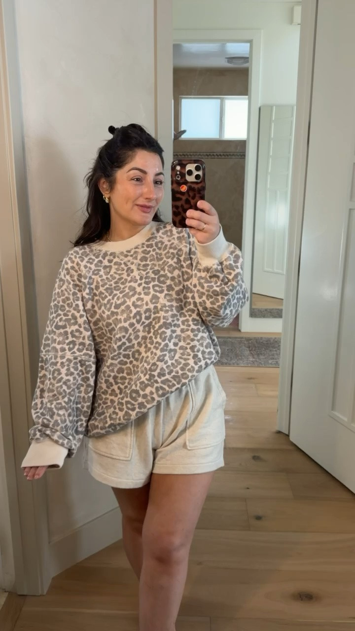 OOTD! Sweatshirt size small (very oversized!) Shorts size medium 

5’0” 140lbs

#LTKootd #LTKPetite #LTKSaleAlert