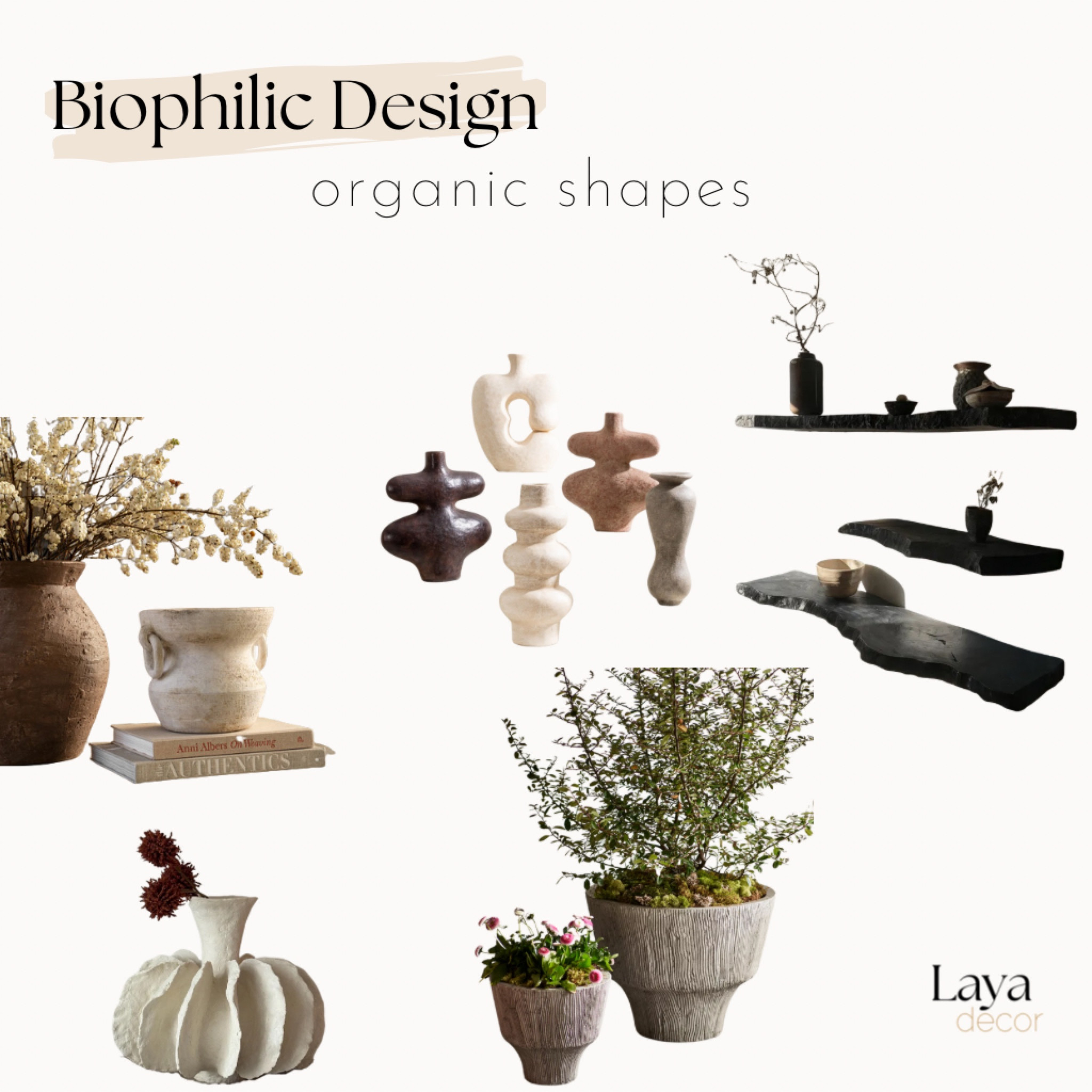 Biophilic Design

Part 5 - Embrace Organic Shapes
Opt for furniture and decor with curved, irregular shapes that mimic forms found in nature, such as arched mirrors, round tables, or asymmetrical vases.


#LTKHome