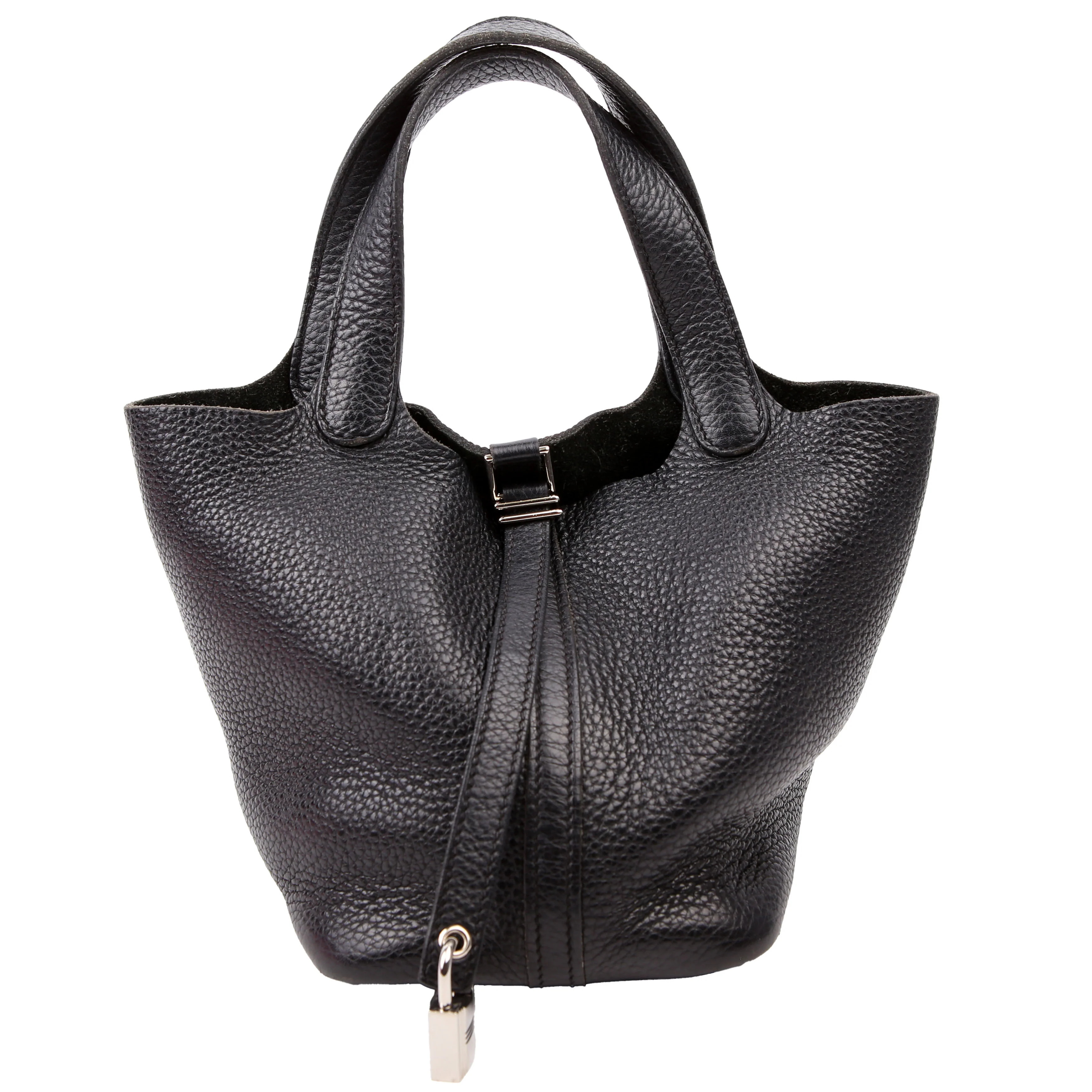 Picotin Lock PM Taurillon Clemence Black | Keeks Designer Handbags