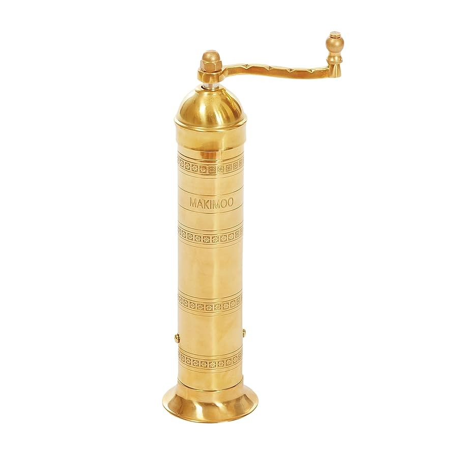Original Greek Pepper Mill, European Style Salt and Pepper Grinder, Brass, 9-Inch | Amazon (US)