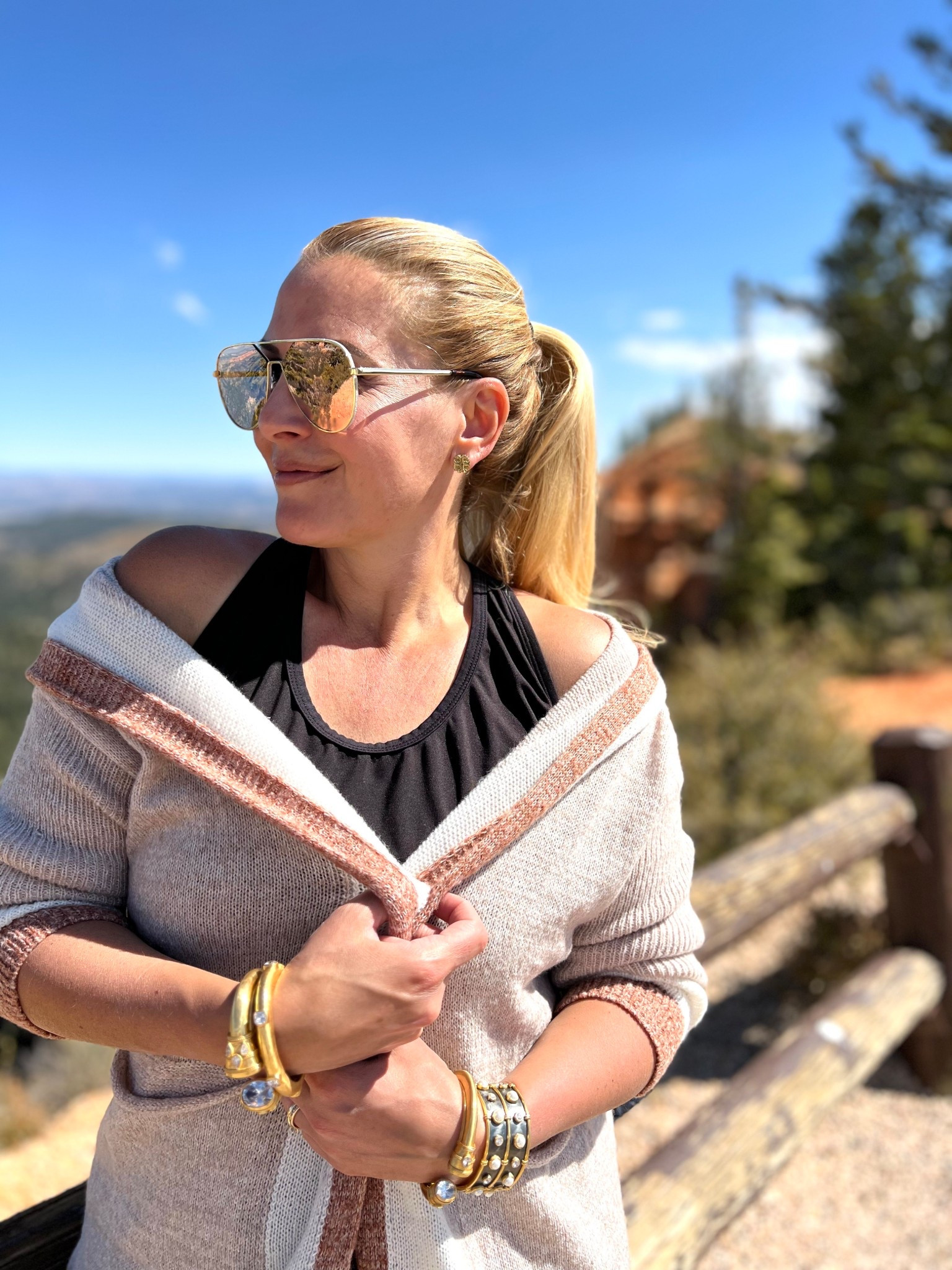 Here’s my elevated lounge wear look while hiking in Bryce Canyon National Park, Utah.

Hooded cardigan runs big, size down.  Wearing a small cardigan. Tank top fits true to size. Wearing a large tank.


#LTKSeasonal #LTKFindsUnder100 #LTKOver40 #LTKfitnessgoals #LTKActive #LTKSaleAlert #LTKFindsUnder50 #LTKU #LTKMidsize #LTKTravel #LTKootd 