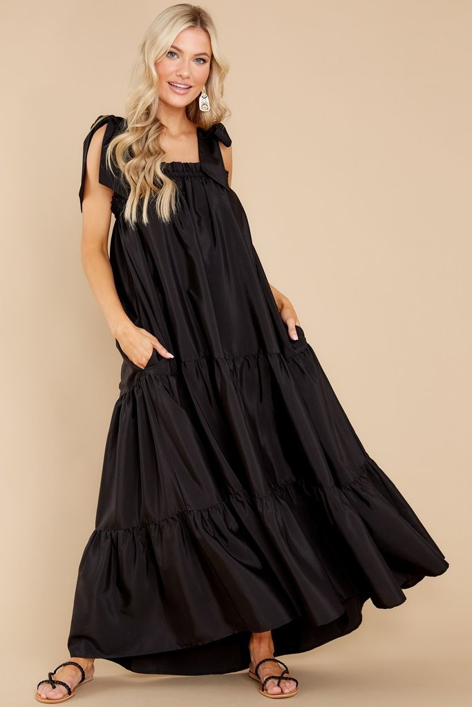 Starry Skies Black Maxi Dress | Red Dress 