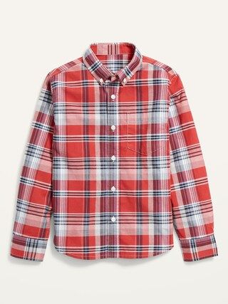 Built-In Flex Plaid Poplin Shirt for Boys | Old Navy (CA)