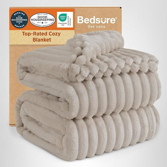 Bedsure GentleSoft Beige Throw Blanket for Couch - Teacher Appreciation Graduation Gifts Birthday... | Amazon (US)