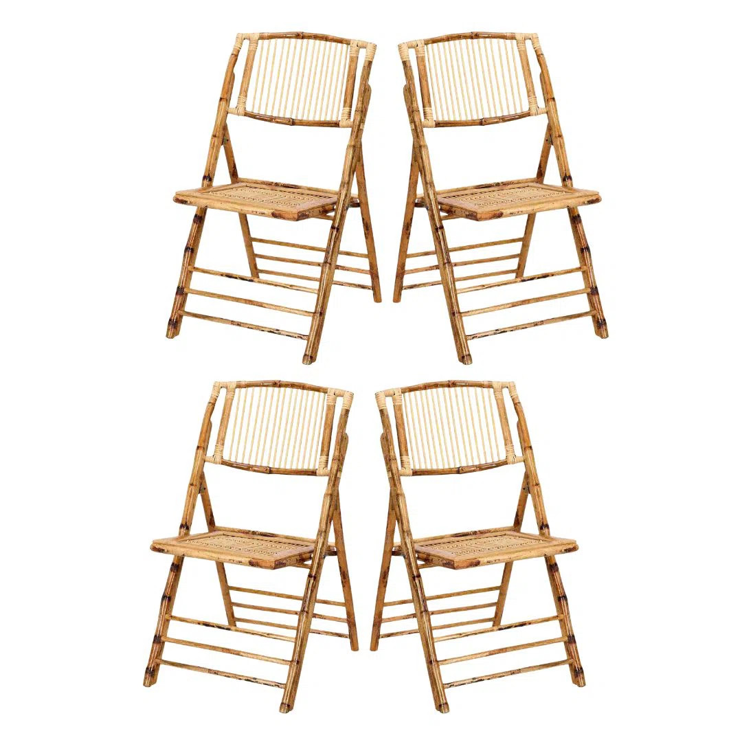 Bamboo Folding Chair - By Chivari (Set of 4) | Wayfair North America