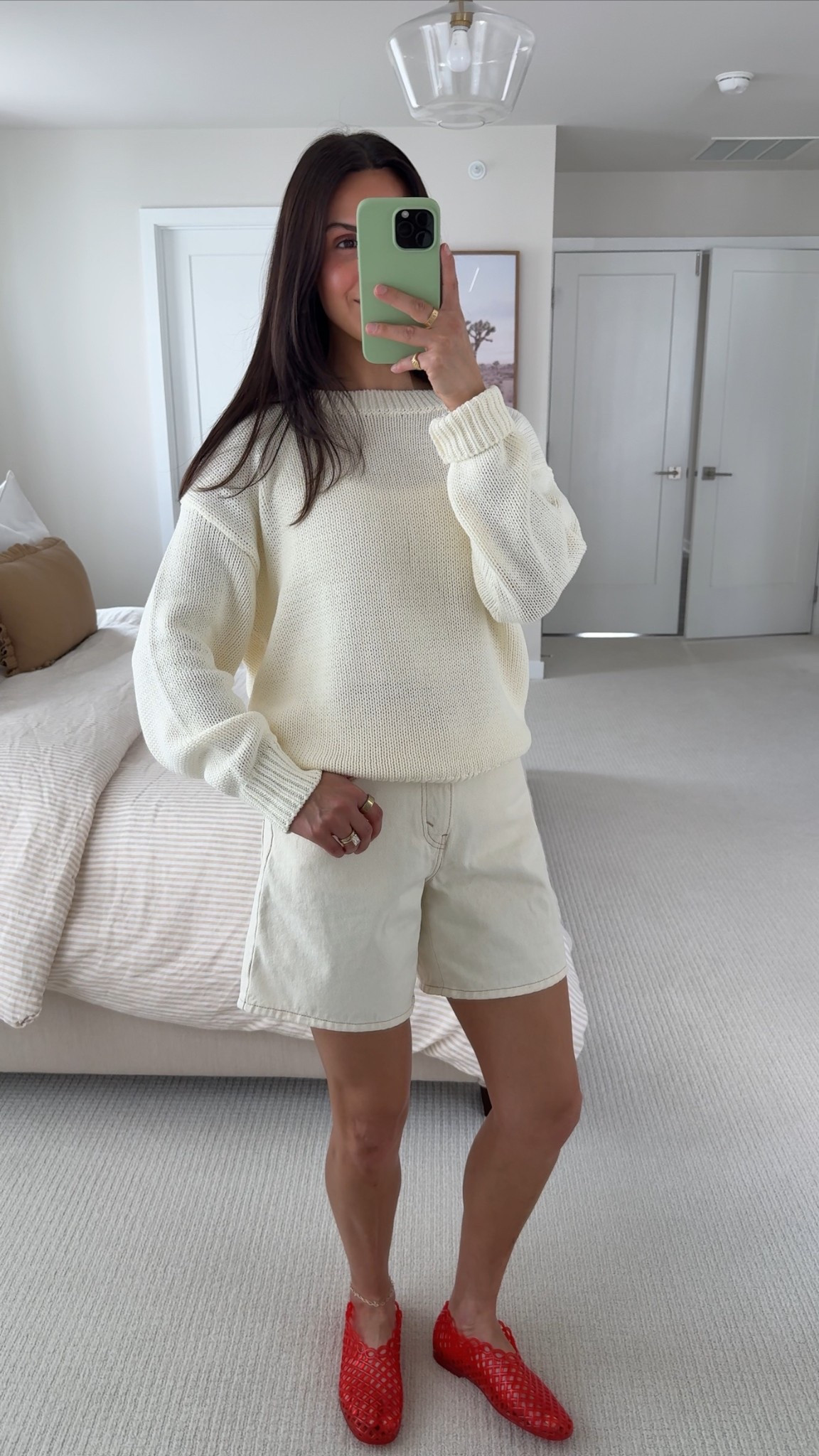 summer whites coming back! wearing size XS in sweater 
