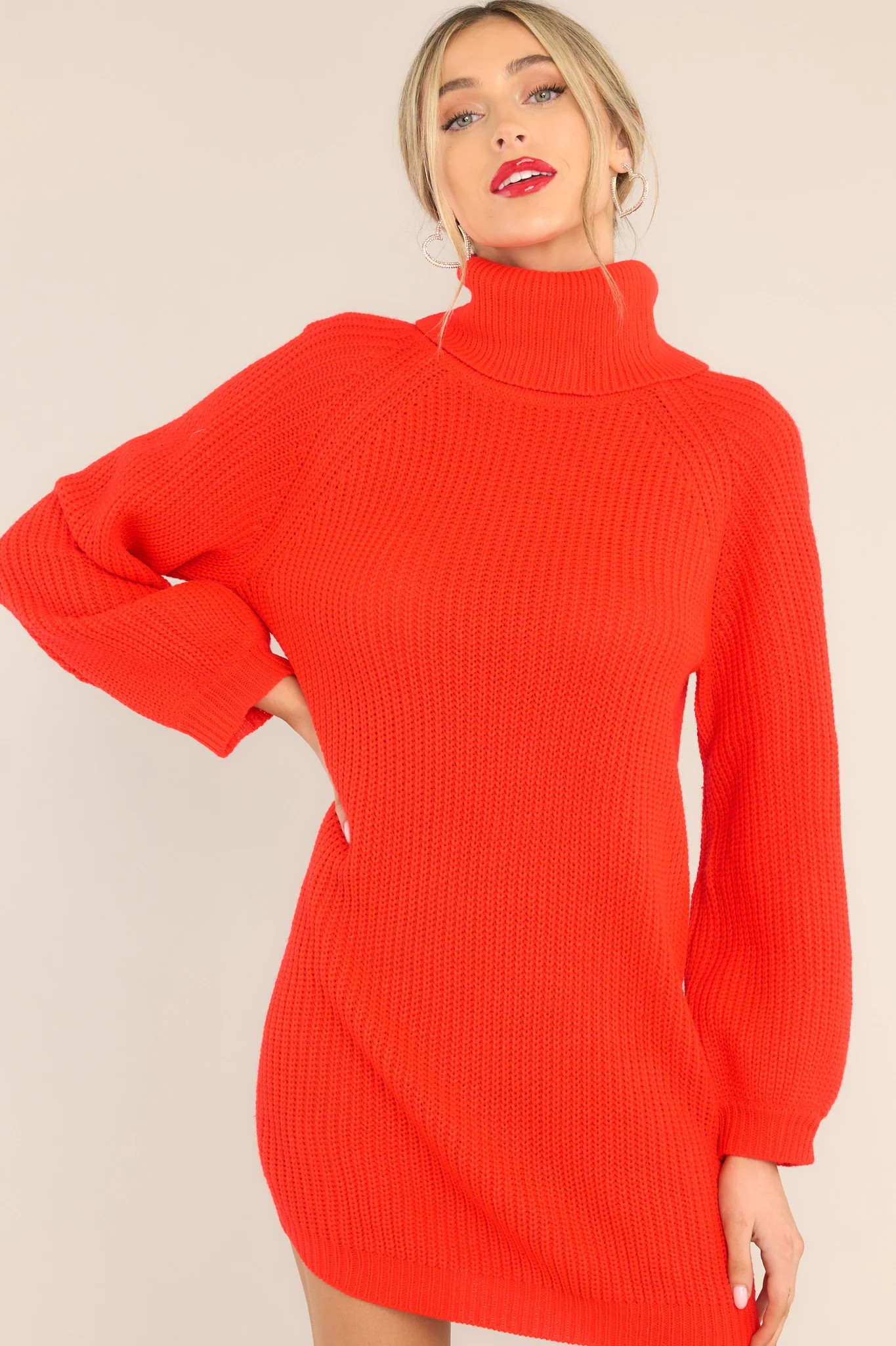 On My Way Up Red Sweater Dress | Red Dress 