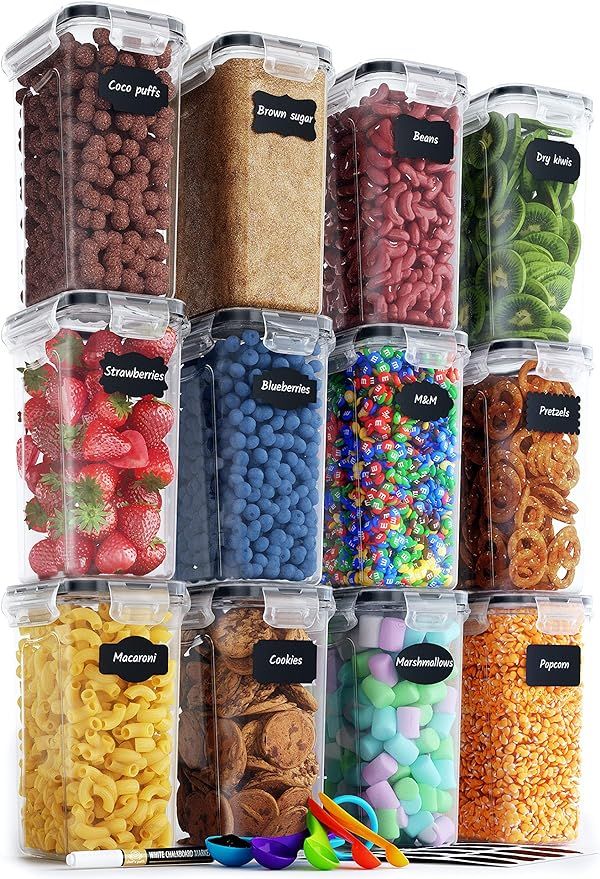 Airtight Food Storage Containers Set - 12 PC/Small Size - 2L/ 67oz - Kitchen & Pantry Organizatio... | Amazon (US)