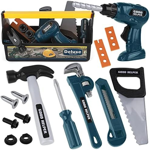 Amazon.com: Elitoky Kids Tool Set - Tool Kit for Kids, Pretend Play Construction Toy with Tool Bo... | Amazon (US)