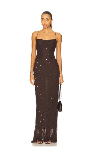 Arielle Slip Maxi Dress in Dark Chocolate | Revolve Clothing (Global)