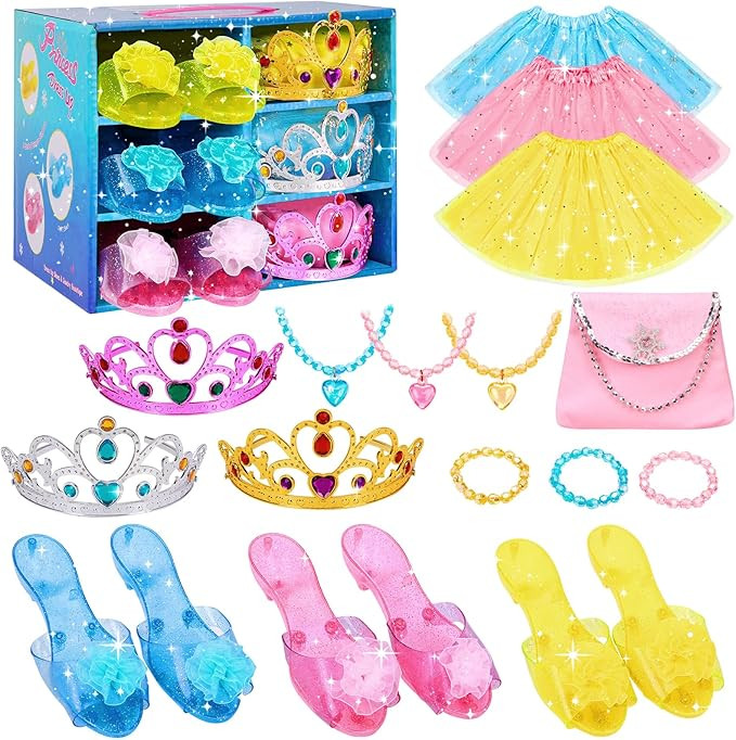 Meland Princess Dress Up for Girls - Dress Up Clothes with Shoes & Skirts, Princess Toys for Todd... | Amazon (US)