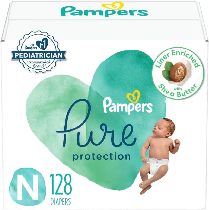 Diapers Size 0, 128 Count - Pampers Pure Protection Disposable Baby Diapers, Hypoallergenic and U... | Amazon (US)