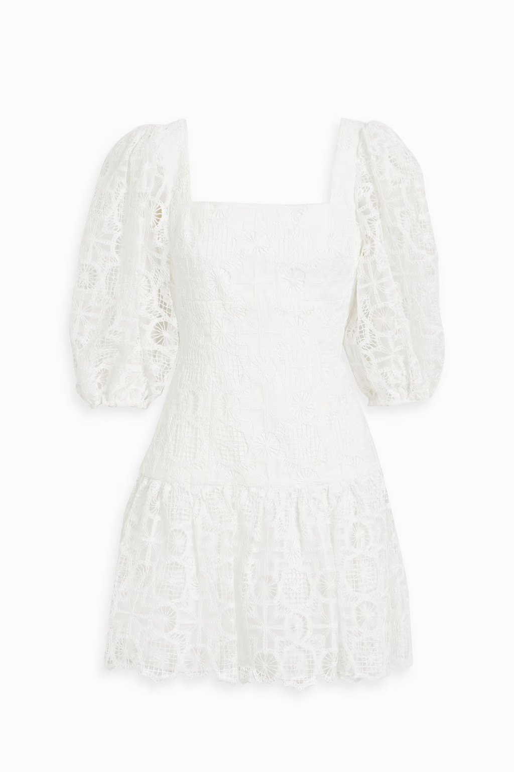 Gathered macramé mini dress | The Outnet (US and CA)