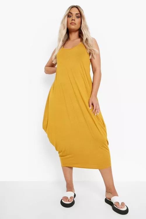 Plus Racer Back Ruched Midaxi Dress | Boohoo.com (US & CA)