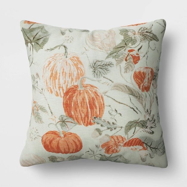 Pumpkin Square Throw Pillow Green/Orange - Threshold™ | Target