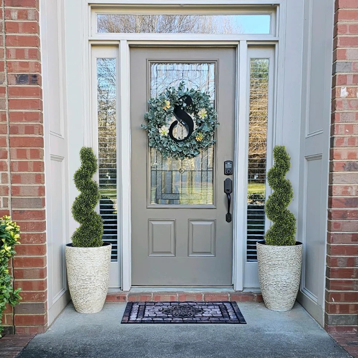 Artificial Potted Spiral Green Boxwood Topiary (Set of 2) | Wayfair North America