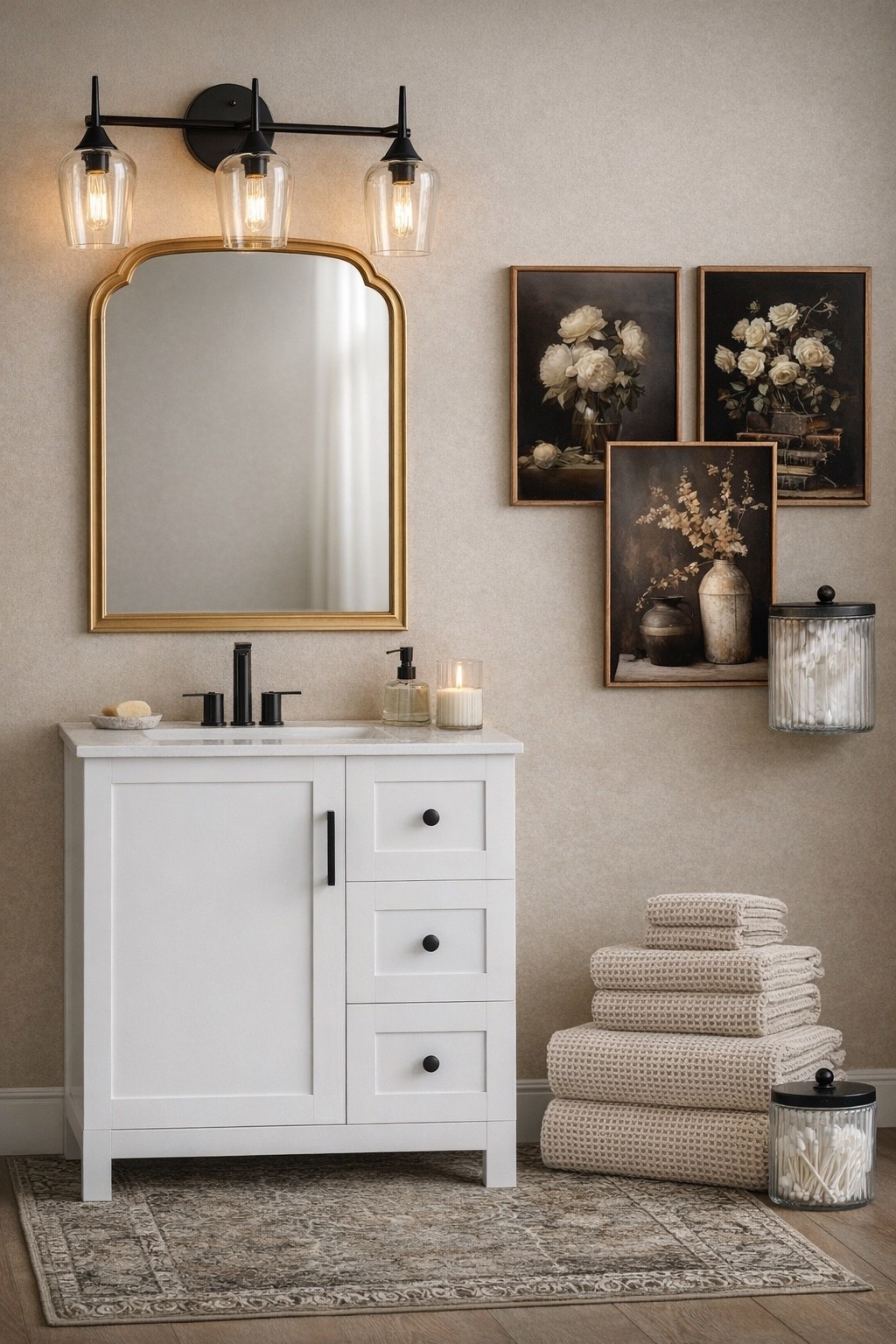 Bathroom Vanity + Neutral Decor Finds You’ll Use Every Day

Follow @farmtotablecreations on Instagram for more home finds 🤍

If you’ve been wanting to refresh your bathroom without a full renovation, these pieces are such an easy win. I love how this vanity keeps things clean and classic, while the soft neutral rug, cozy towels, and warm-toned artwork bring in that layered, collected feel. It’s simple, functional, and still feels elevated—exactly what I look for in everyday spaces.

#bathroomvanity #bathroomdecor #bathroomlighting #neutralrug #bathtowels #homefinds #amazonhome #bathroomstyle #vanitylighting #homedecor

#LTKSaleAlert #LTKHome