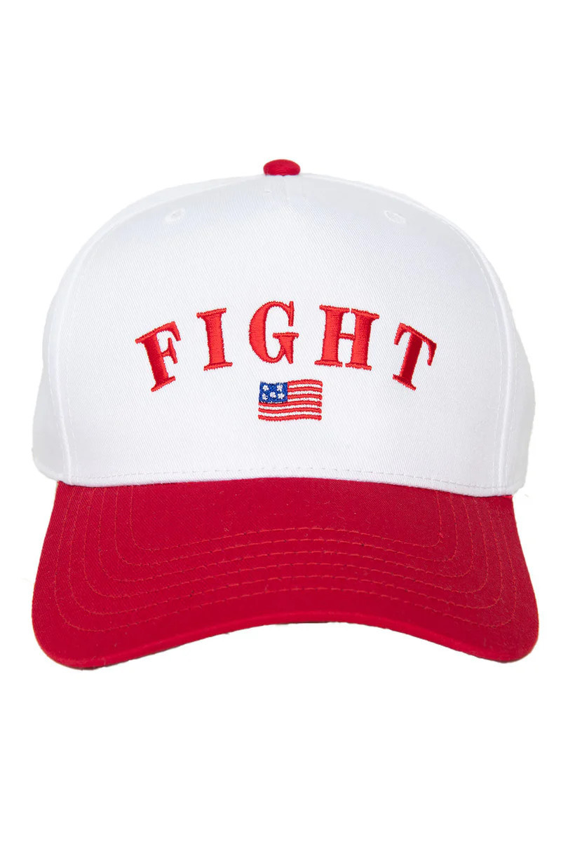 FIGHT Flag Two-Toned Hat Red and White | Katydid.com