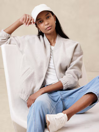 Knit Melton Bomber Jacket | Banana Republic Factory | Banana Republic Factory