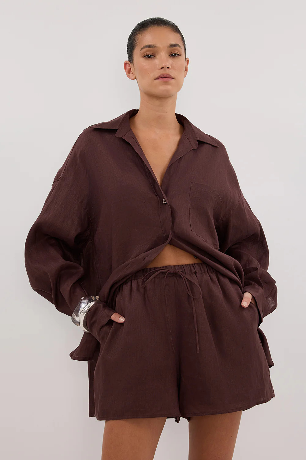 LUNE WALNUT LINEN SHORT | DISSH