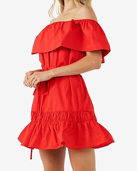 English Factory Off the Shoulder Mini Dress | Express