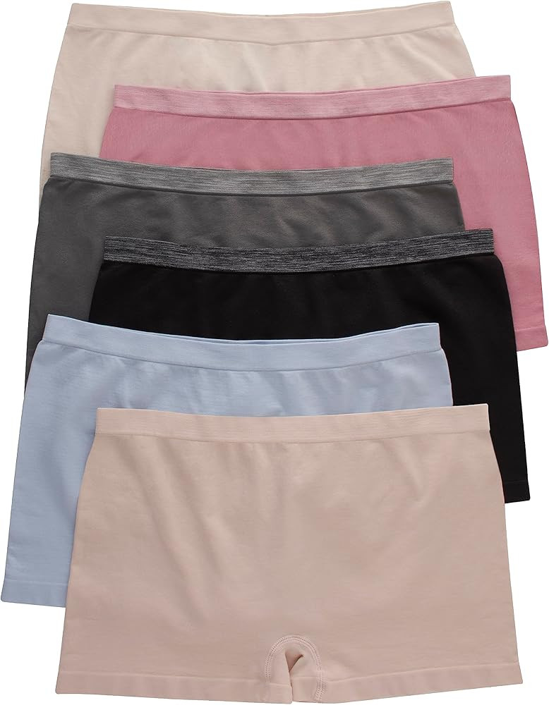 Hanes Women's Seamless Underwear Pack, Comfort Flex Fit Bikini Boyshort or Thong Panties, 6-Pack | Amazon (US)