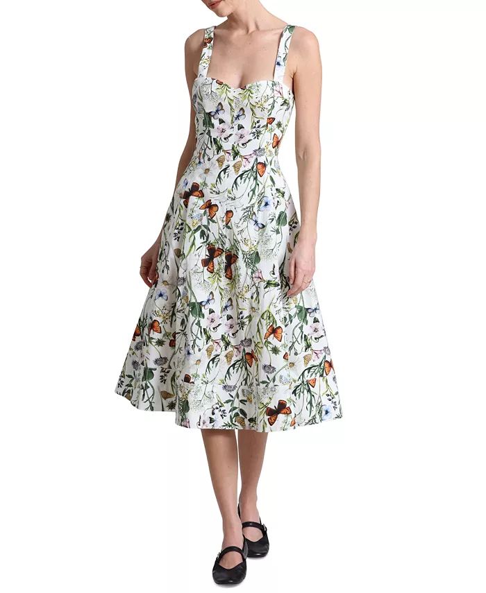 Avec Les Filles Women's Printed A-Line Midi Dress - Macy's | Macy's