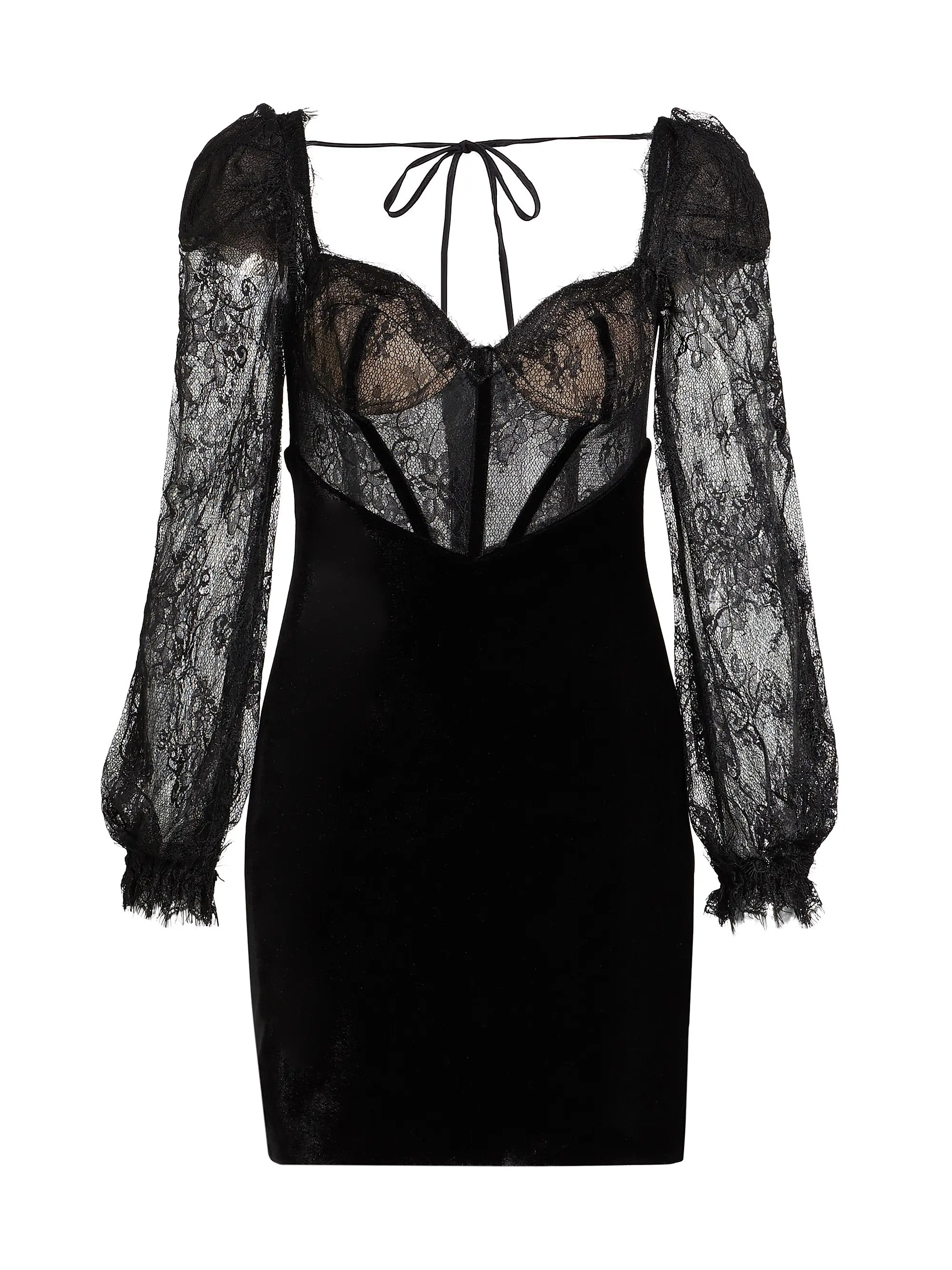 Lace & Velvet Minidress | Saks Fifth Avenue
