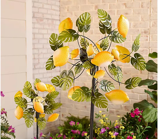 Make Your Selection: Temp-tations Outdoors Set of 2 Wind Spinners with Solar Lights | QVC